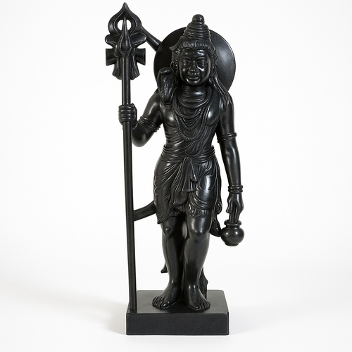 Black Marble Shiva Idol