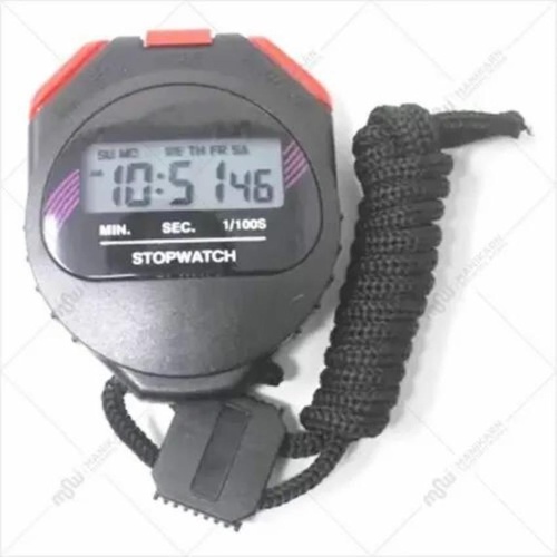 Black Rectangular Laboratory Digital Stopwatch