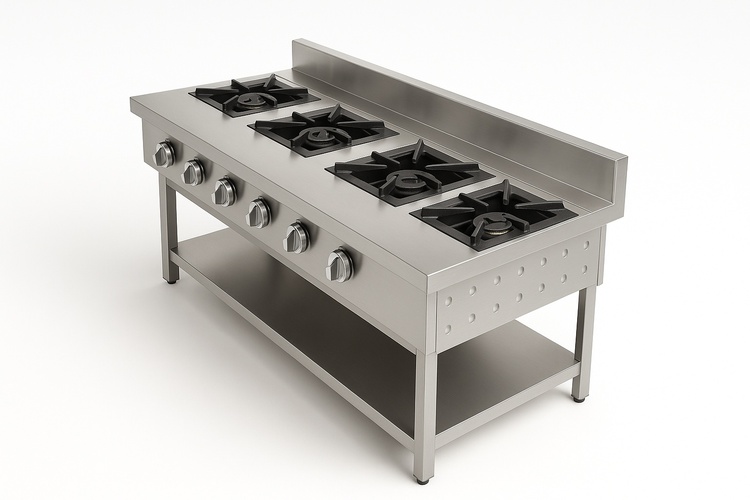 Commercial Five Burner Gas Range