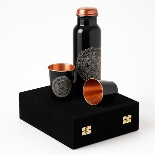 Drinkware Copper Bottle Gift Set, 1 Liter