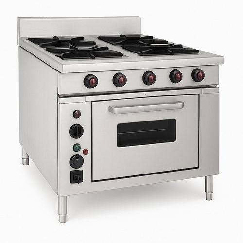 Four Burner Commercial Range with Oven
