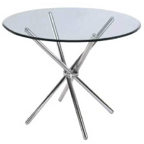 Glass Stainless Steel Cafeteria Table