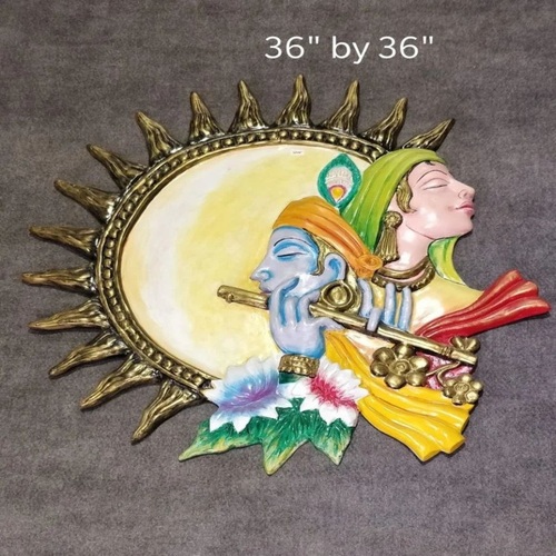 Glossy FRP Krishna Radha 3D Mural