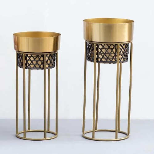 Gold Cane Planters Set