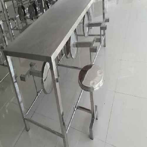 Polished Stainless Steel 6 Seater Dining Table