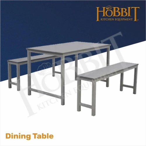 Rectangular Steel Dining Table, 4 Seater