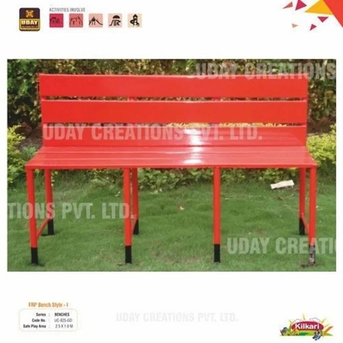Red FRP Strip Garden Bench