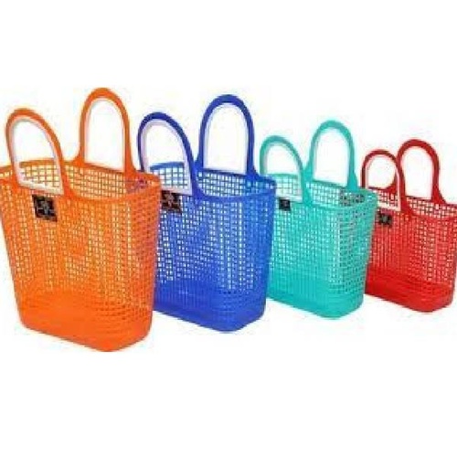 Red Plastic Castor Basket