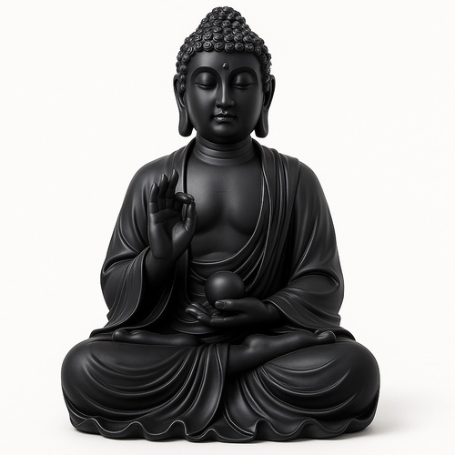 Resin Religious Black Buddha Figurine