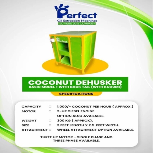 Semi Auto Coconut Dehusking Machine, 100 Kg/Hr