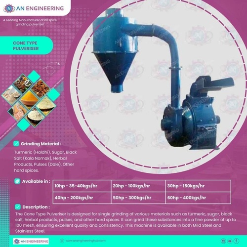 Semi-Automatic Haldi Grinding Machine, 80 kg/hr