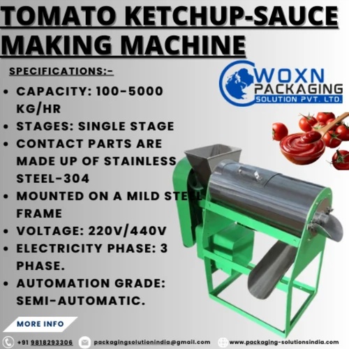 Semi Automatic Ketchup Sauce Machine, 250 kg/hr