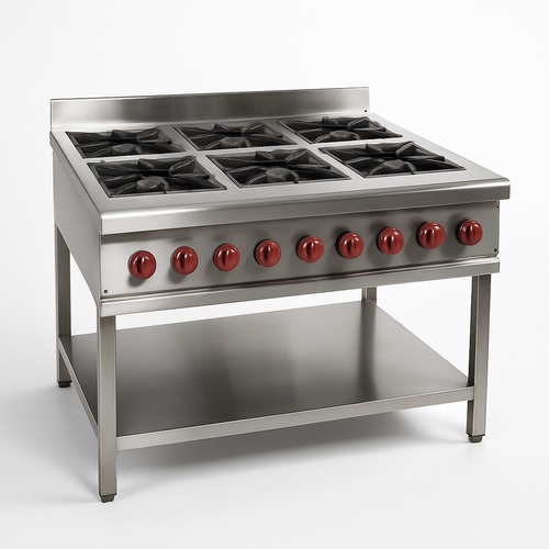 Silver SS 304 Eight Burner Gas Stove