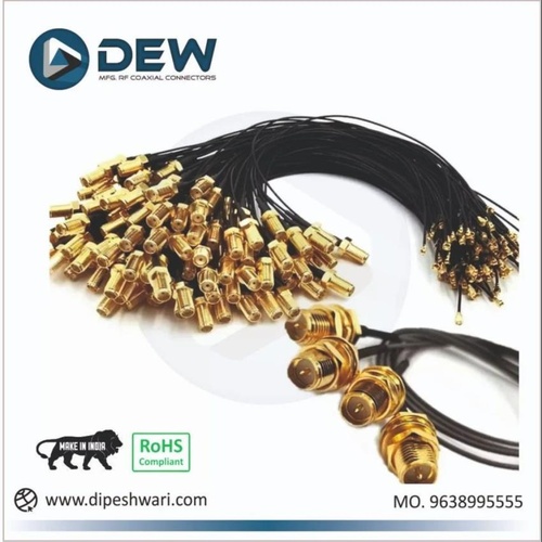 SMA F To UFL Cable Assemblies, Brass Gold