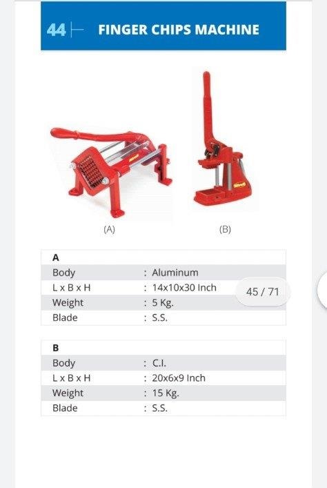 SS Blade Finger Chips Machine