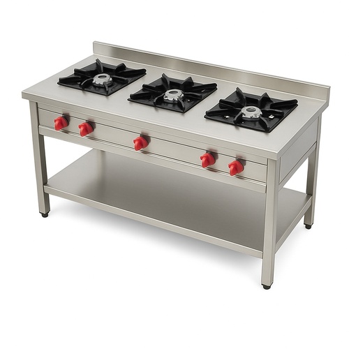 Stainless Steel 3-Burner Gas Range