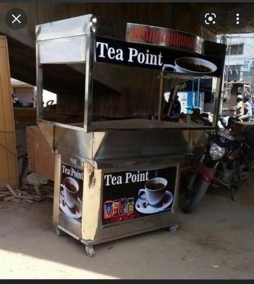 Stainless Steel Street Food Counter With Burner