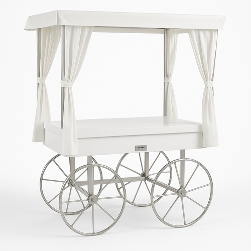 Stainless Steel White Food Cart, 100 kg Capacity