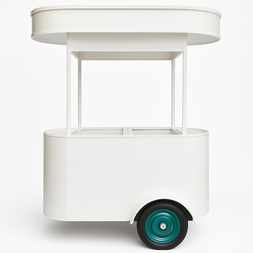 Stainless Steel White Ice Cream Cart