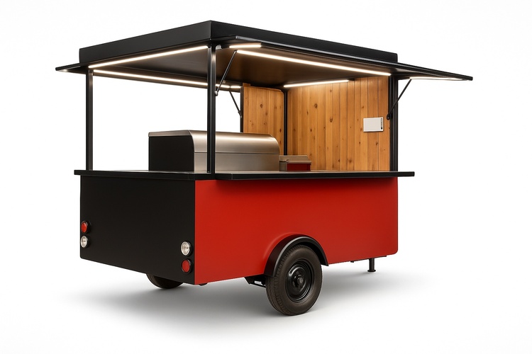 Steel Red Ice Cream E-Rickshaw for Vending