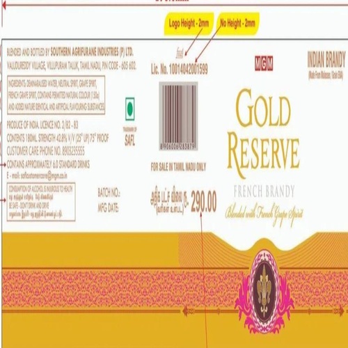 Transparent Gold Foil Label