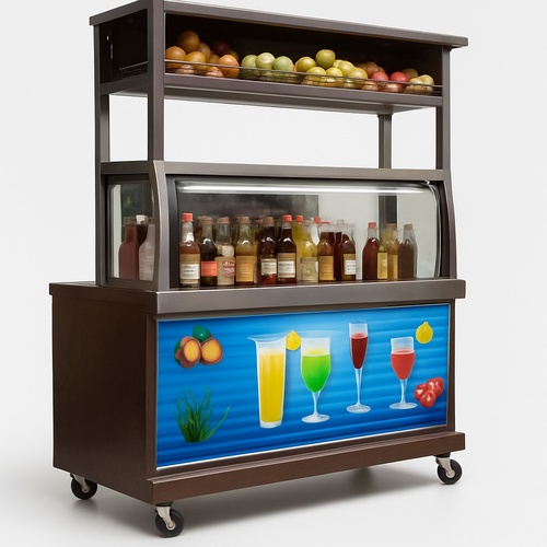 White Mild Steel Mocktail Juice Counter