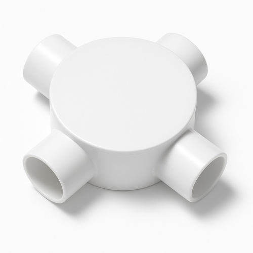 White Round Electrical Junction Box
