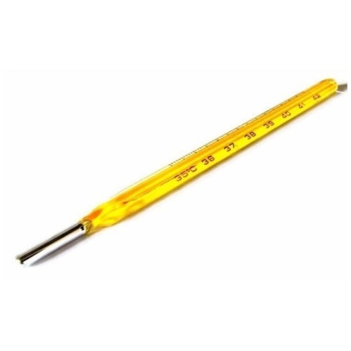 Yellow Mercury Glass Thermometer