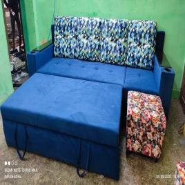 Velvet Pull-out Sofa-Bed