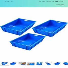 Square Blue Plastic Crate