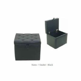 Black Square Storage Ottoman