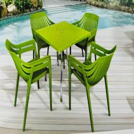 Square Plastic Dining Table Set