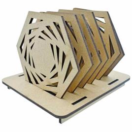 India Square Tea Coaster Laser Cutting