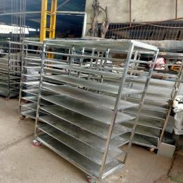 SS Bread Mould Trolley for Goods Transfer