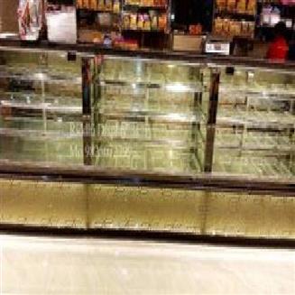 Rectangular SS Glass Display Counter with LED Lighting