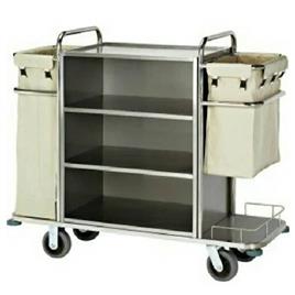 Yellow Steel Housekeeping Cart