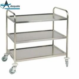 SS Medical Trolley with Caster Wheels