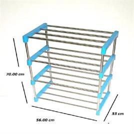 SS Steel 4 Tier Shoe Rack, Multipurpose Storage