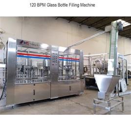 Stainless Steel 120 BPM Glass Bottle Filling Machine