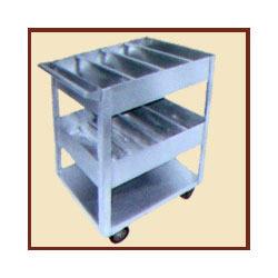 Polished Stainless Steel Kitchen Cart