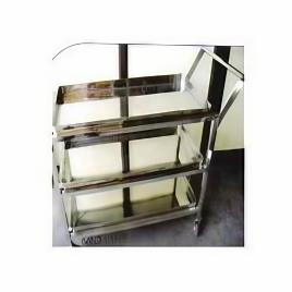 Stainless Steel 3 Shelf Moveable Service Trolley