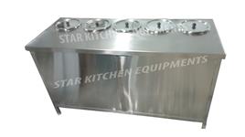 Stainless Steel 4 Compartment Hot Case Counter