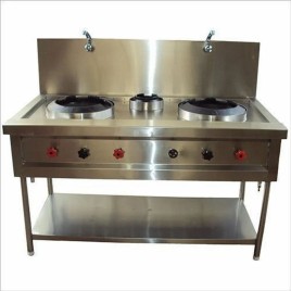 3-Burner Stainless Steel Hotel Range