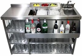 Stainless Steel Cocktail Bar Station With Sink