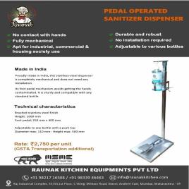 Stainless Steel Floor Mounted Pedal Sanitizer Dispenser