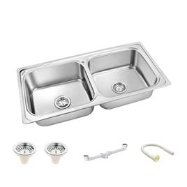 Stainless Steel Floor Standing Double Bowl Sink