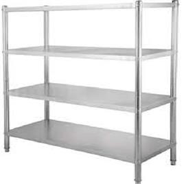 Modern 4-Shelf Steel Kitchen Rack