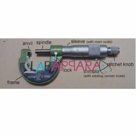 Stainless Steel Lab Micrometer Screw Gauge
