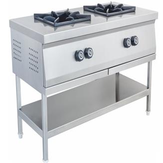 Stainless Steel LPG Two Burner Hotel Range