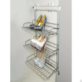 Steel Powder Coated Wall Mount Shoe Rack, 3 Tiers